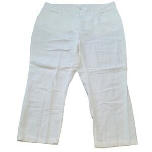 Eileen Fisher Linen Lantern Pants Bone Wide Leg L